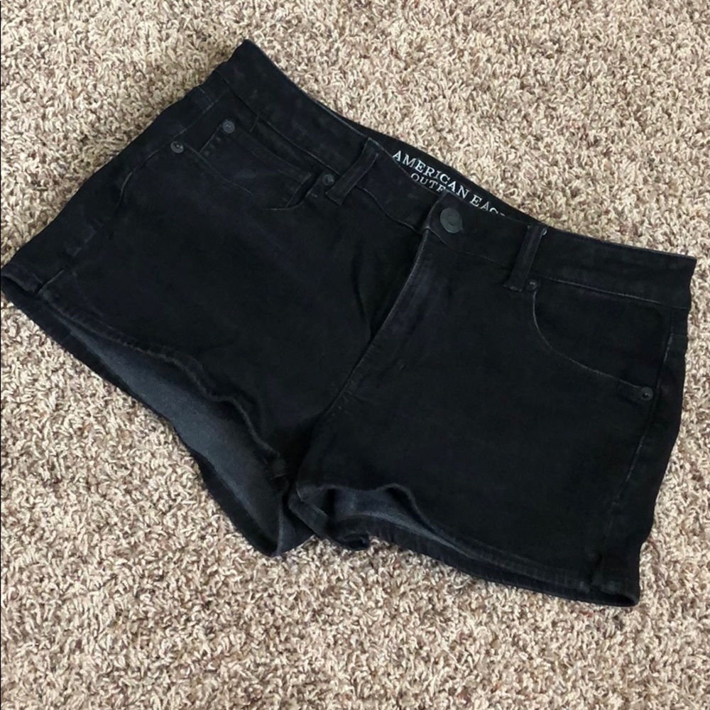 Black jean shorts